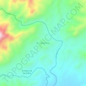 Mapa topográfico El Limoncito, altitud, relieve