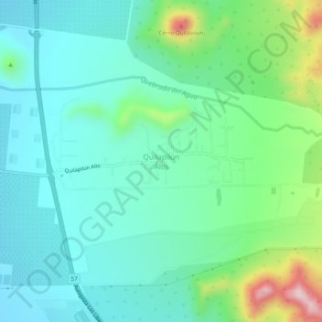 Mapa topográfico Quilapilún Alto, altitud, relieve