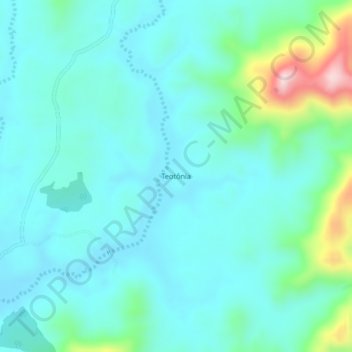 Mapa topográfico Teotônia, altitud, relieve