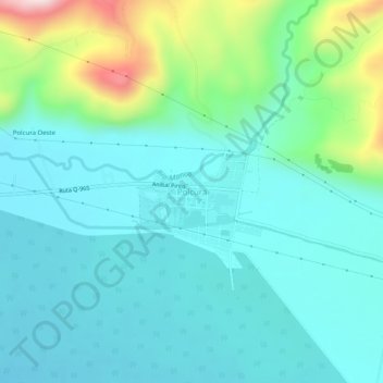 Mapa topográfico Polcura, altitud, relieve