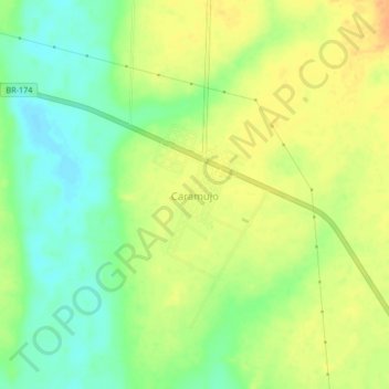 Mapa topográfico Caramujo, altitud, relieve