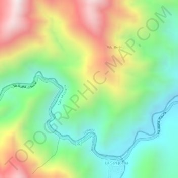 Mapa topográfico Berlin, altitud, relieve