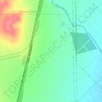 Mapa topográfico Rosario, altitud, relieve