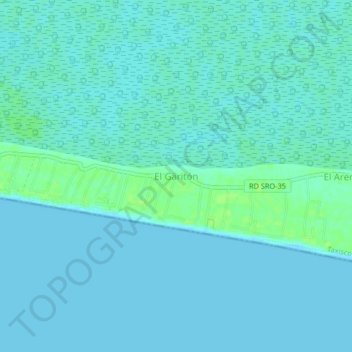 Mapa topográfico El Garitón, altitud, relieve
