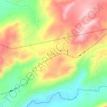 Mapa topográfico São Jorge, altitud, relieve