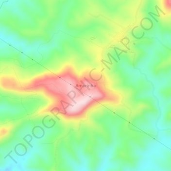 Mapa topográfico Amorinha, altitud, relieve