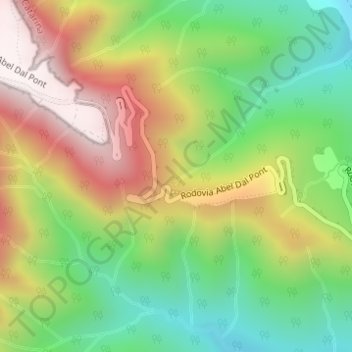 Mapa topográfico Serra da Rocinha, altitud, relieve