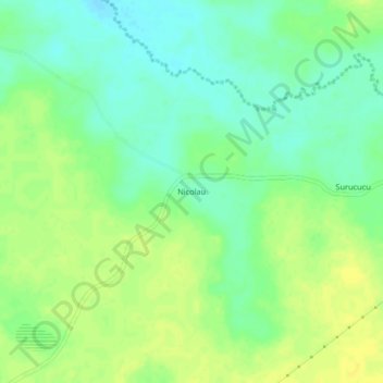 Mapa topográfico Nicolau, altitud, relieve