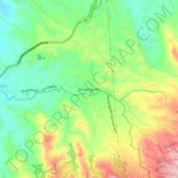 Mapa topográfico Dominguillo, altitud, relieve