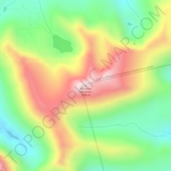 Mapa topográfico Montana Mountain, altitud, relieve