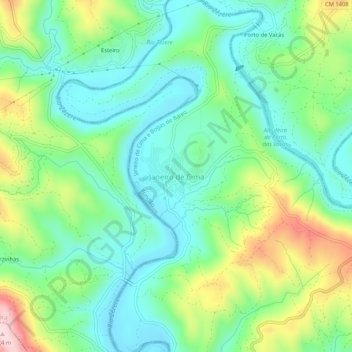 Mapa topográfico Janeiro de Cima, altitud, relieve