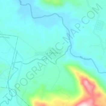 Mapa topográfico La Reforma, altitud, relieve