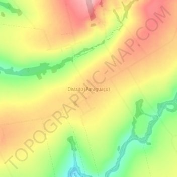 Mapa topográfico Distrito (Paraguaçu), altitud, relieve