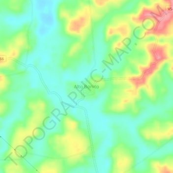 Mapa topográfico Alto Bonito, altitud, relieve