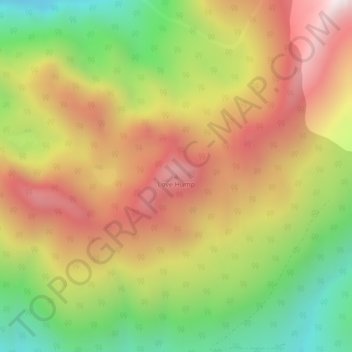 Mapa topográfico Love Hump, altitud, relieve