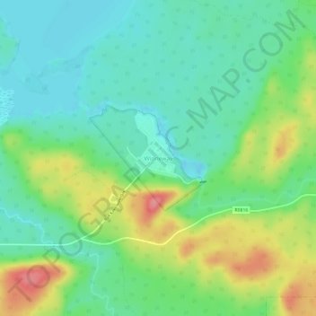 Mapa topográfico Winneway, altitud, relieve