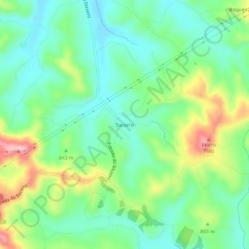 Mapa topográfico Socorro, altitud, relieve
