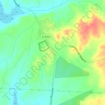 Mapa topográfico De Cartaya a El Rompido, altitud, relieve