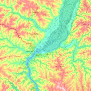 Mapa topográfico Pedro, altitud, relieve