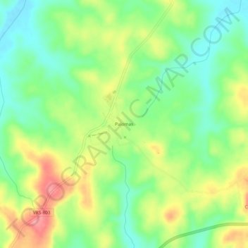 Mapa topográfico Palomas, altitud, relieve