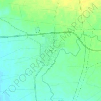 Mapa topográfico La Venta, altitud, relieve