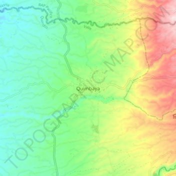 Mapa topográfico Quimbaya, altitud, relieve