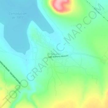 Mapa topográfico El Rosario, altitud, relieve