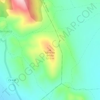 Mapa topográfico Cerro de la Silla, altitud, relieve