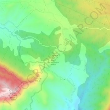 Mapa topográfico Albarca, altitud, relieve