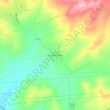 Mapa topográfico Navas del Selpillar, altitud, relieve