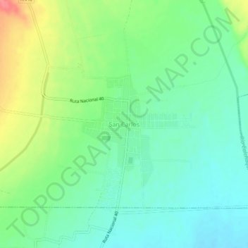 Mapa topográfico San Carlos, altitud, relieve