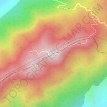 Mapa topográfico Pedra das Flores, altitud, relieve