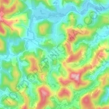 Mapa topográfico Alto Jucu, altitud, relieve