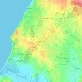 Mapa topográfico Boavista, altitud, relieve