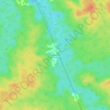 Mapa topográfico Santa Ines, altitud, relieve
