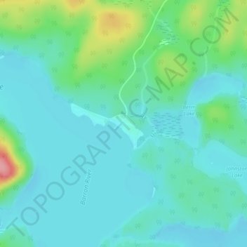 Mapa topográfico Achray, altitud, relieve