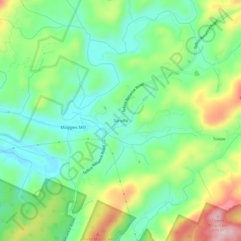 Mapa topográfico Servilla, altitud, relieve