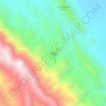 Mapa topográfico Ojuela, altitud, relieve