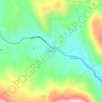 Mapa topográfico Totora D, altitud, relieve