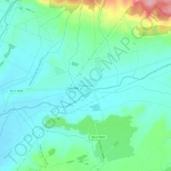 Mapa topográfico Rioseras, altitud, relieve