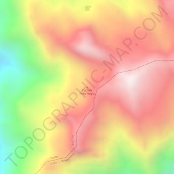 Mapa topográfico Cuchilla Peña Negra, altitud, relieve