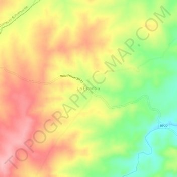 Mapa topográfico La Estancia, altitud, relieve