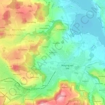 Mapa topográfico Holzleiten, altitud, relieve
