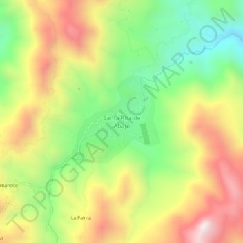 Mapa topográfico Santa Rita de Abajo, altitud, relieve