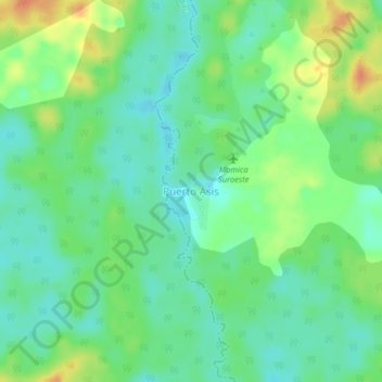 Mapa topográfico Puerto Asis, altitud, relieve