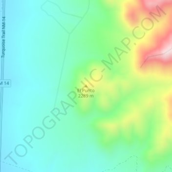 Mapa topográfico El Punto, altitud, relieve