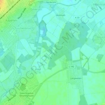 Mapa topográfico Heckstraße, altitud, relieve