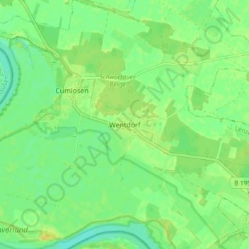 Mapa topográfico Wentdorf, altitud, relieve