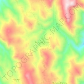 Mapa topográfico Amaya Pampa, altitud, relieve