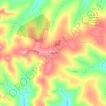 Mapa topográfico Paiquerê, altitud, relieve